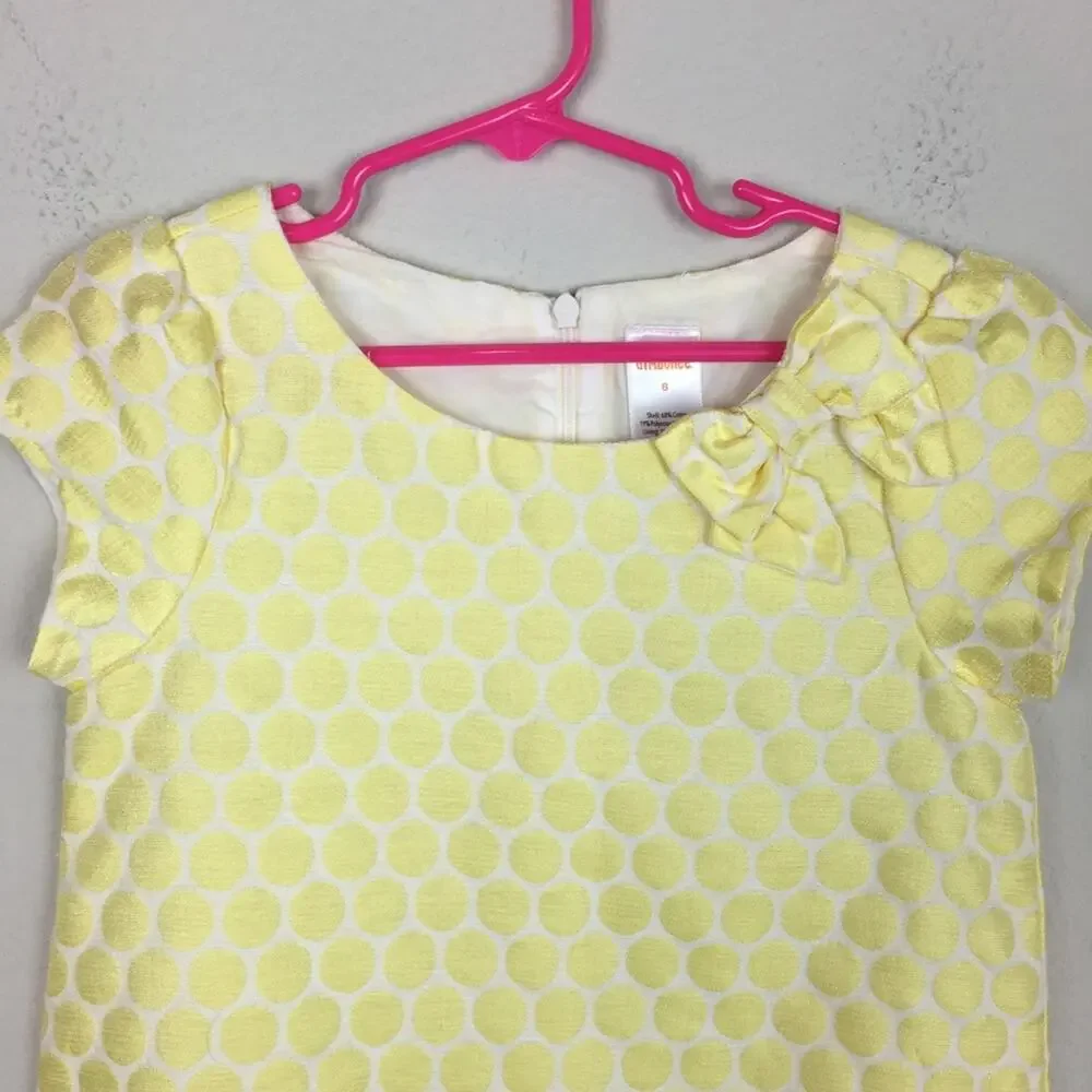 Gymboree Yellow Dot Occasion Short Sleeve Shift Dress 6